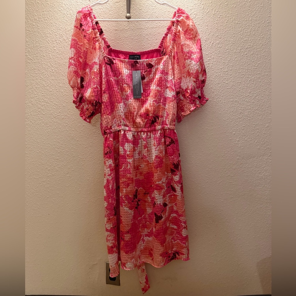 Lane Bryant Pink Floral Midi Dress